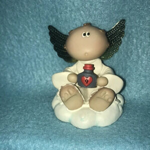 ANGEL Cheeks Kirk’s Critters by Russ Berrie guardian angel 2 1/2” NEW NWT